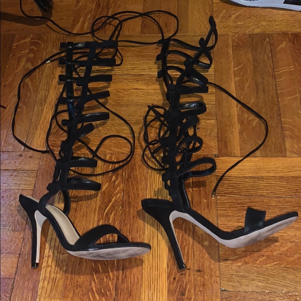 Black stilleto heel (laces up )